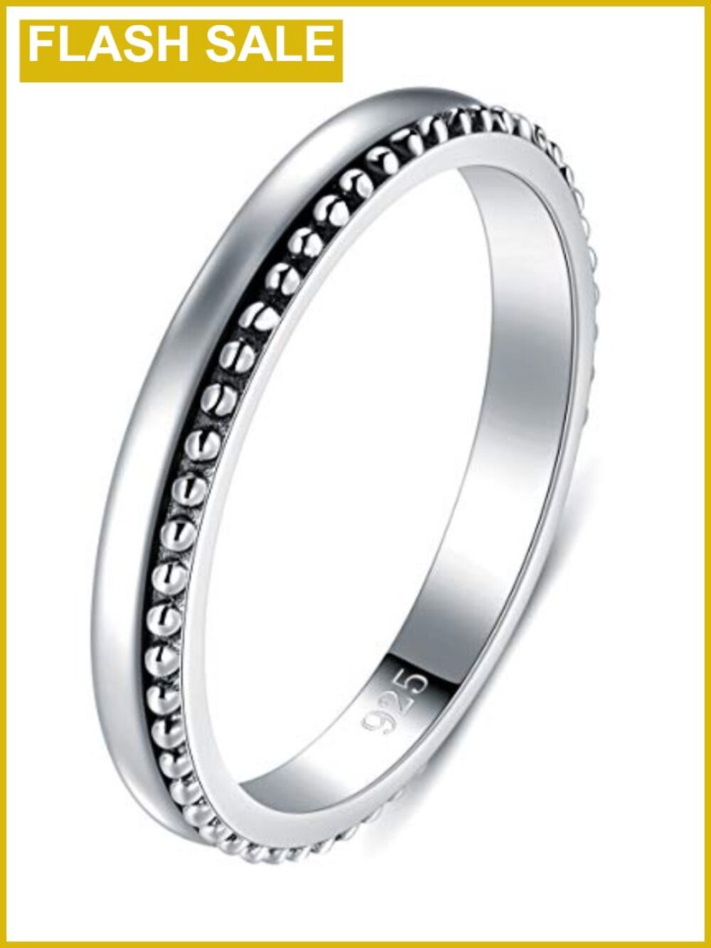 925 Sterling Silver Thin Beaded Stackable Ring 2mm Handmade Fine Jewelry